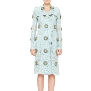 ISO Crystal-Embellished Lace Trench Coat